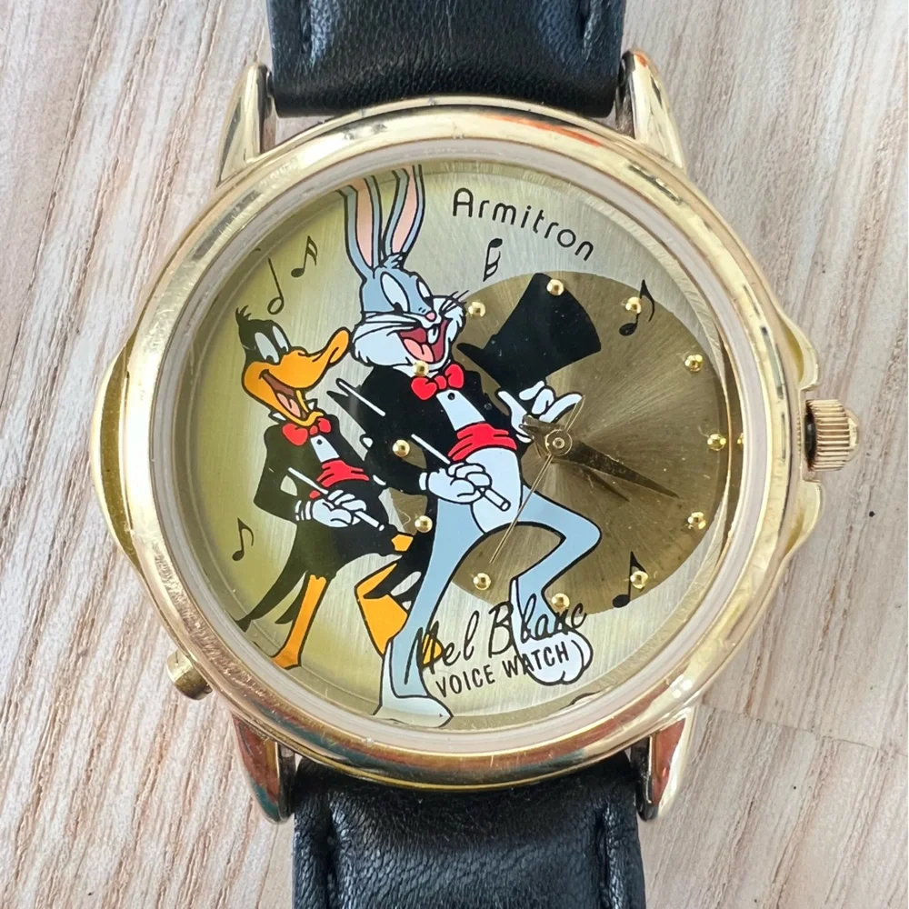 Armitron Bugs Bunny & Daffy Duck Mel Blanc Singing Show Watch NEW BATTERY